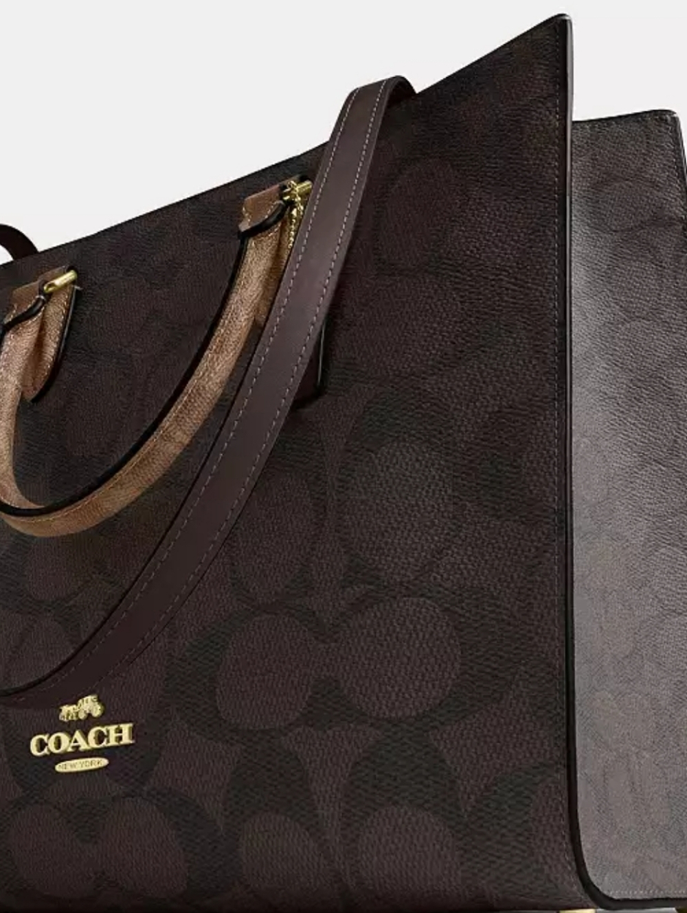 Coach Bag Logo Large Purse Tote With Shoulder Strap - Picture 3 of 11